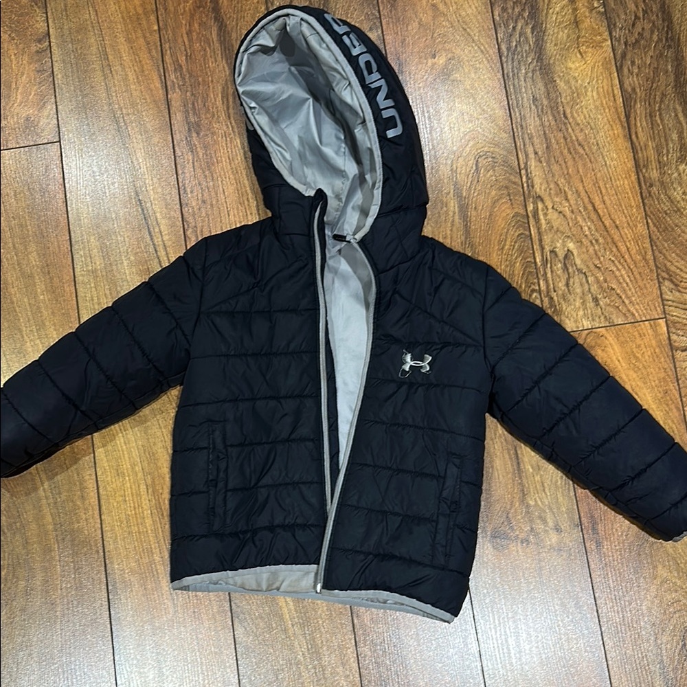 Under Armour Black and Gray Hooded Jacket